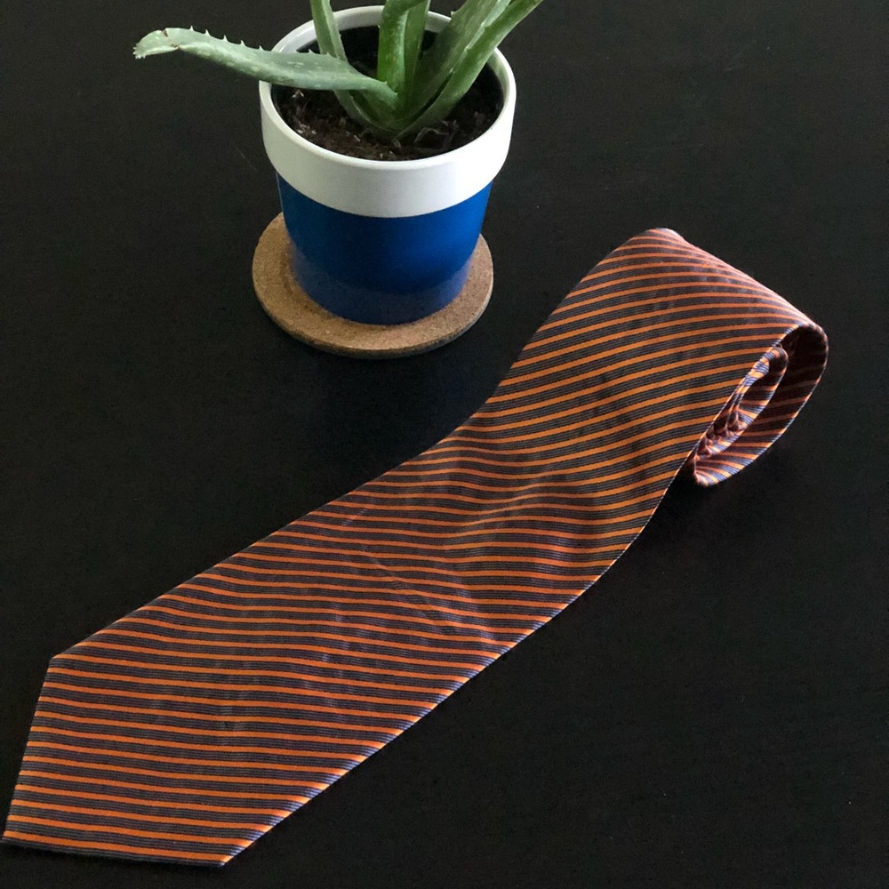 🌟 3/$25 Nautica Dark Blue and Orange Silk Tie